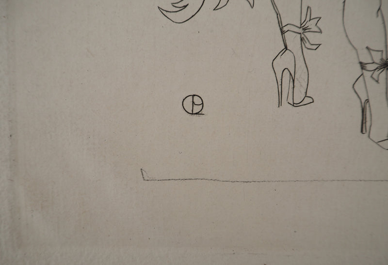 AF Jean PICART LE DOUX, Woman with bare breasts, original signed lithograph