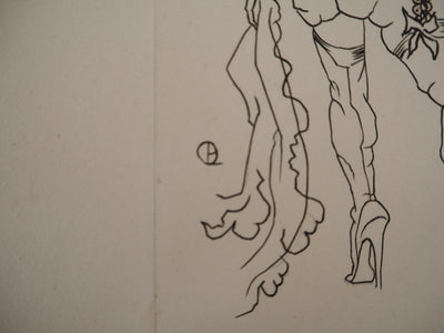 AF Jean PICART LE DOUX, Woman with bare breasts, original signed lithograph