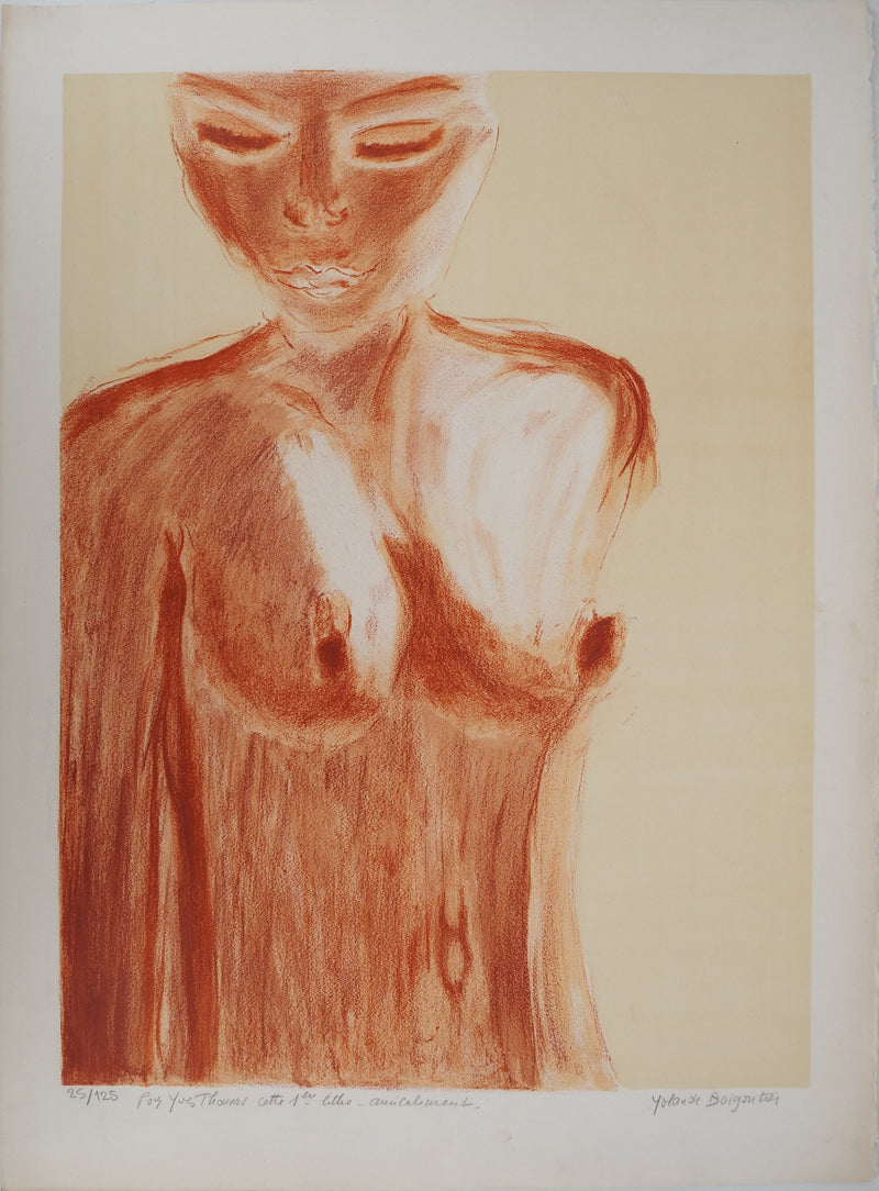 Yolande BOIGONTIER : Nu féminin, Lithographie originale signée