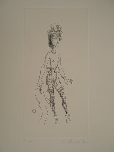 AF Jean PICART LE DOUX, Woman with bare breasts, original signed lithograph