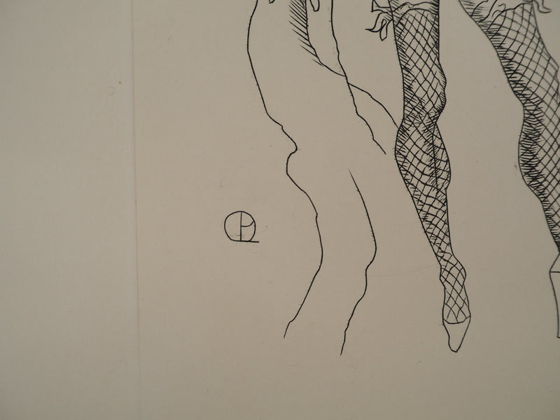 AF Jean PICART LE DOUX, Woman with bare breasts, original signed lithograph