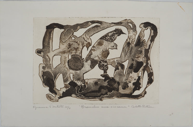 Colette PETTIER: Die Badende mit Seetang, Original signierte Lithographie