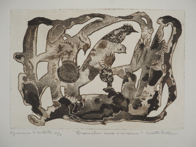Colette PETTIER: Die Badende mit Seetang, Original signierte Lithographie