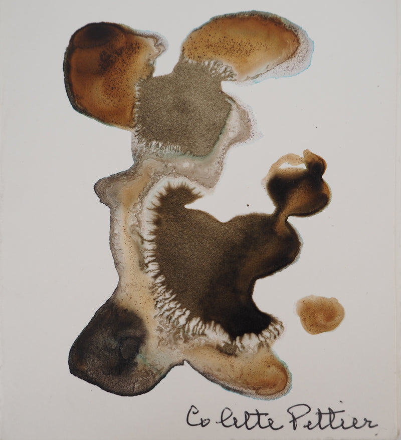 Colette PETTIER : Créature des bois, Aquarelle originale signée