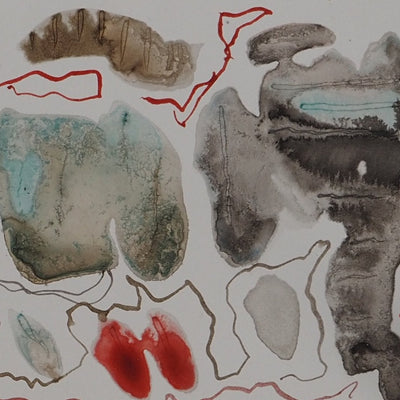 Colette PETTIER : Jardin abstrait, Aquarelle originale signée
