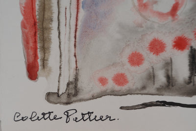 Colette PETTIER : Vie nocturne, Aquarelle originale signée