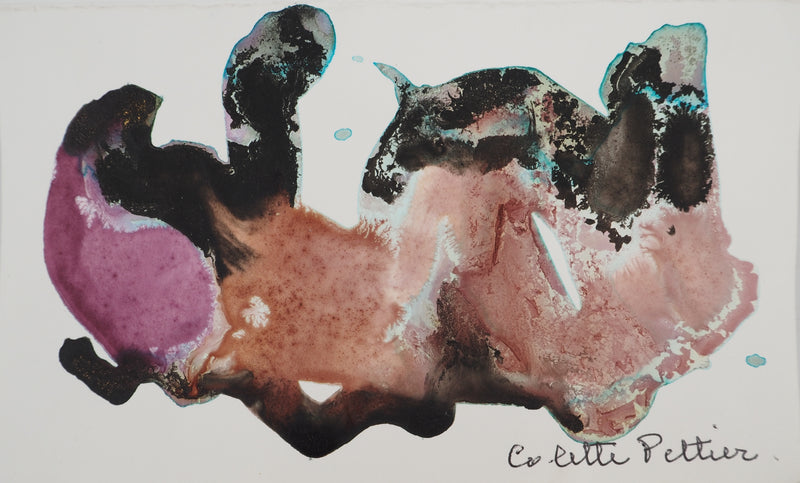 Colette PETTIER : Créature de la nuit, Aquarelle originale signée