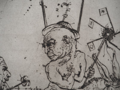 Mordecaï MOREH : L'âne et le saltimbanque, Gravure originale signée