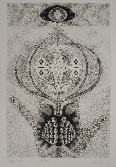 Jean-Marie ALBAGNAC : Le Dentellier, Gravure originale signée