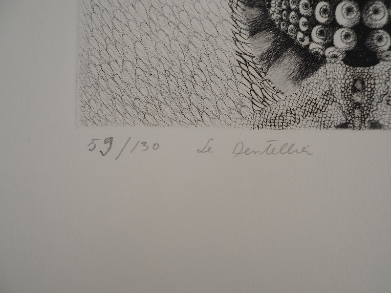 Jean-Marie ALBAGNAC : Le Dentellier, Gravure originale signée