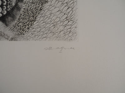 Jean-Marie ALBAGNAC : Le Dentellier, Gravure originale signée