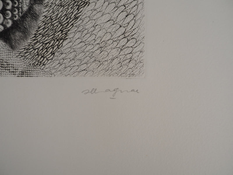 Jean-Marie ALBAGNAC : Le Dentellier, Gravure originale signée