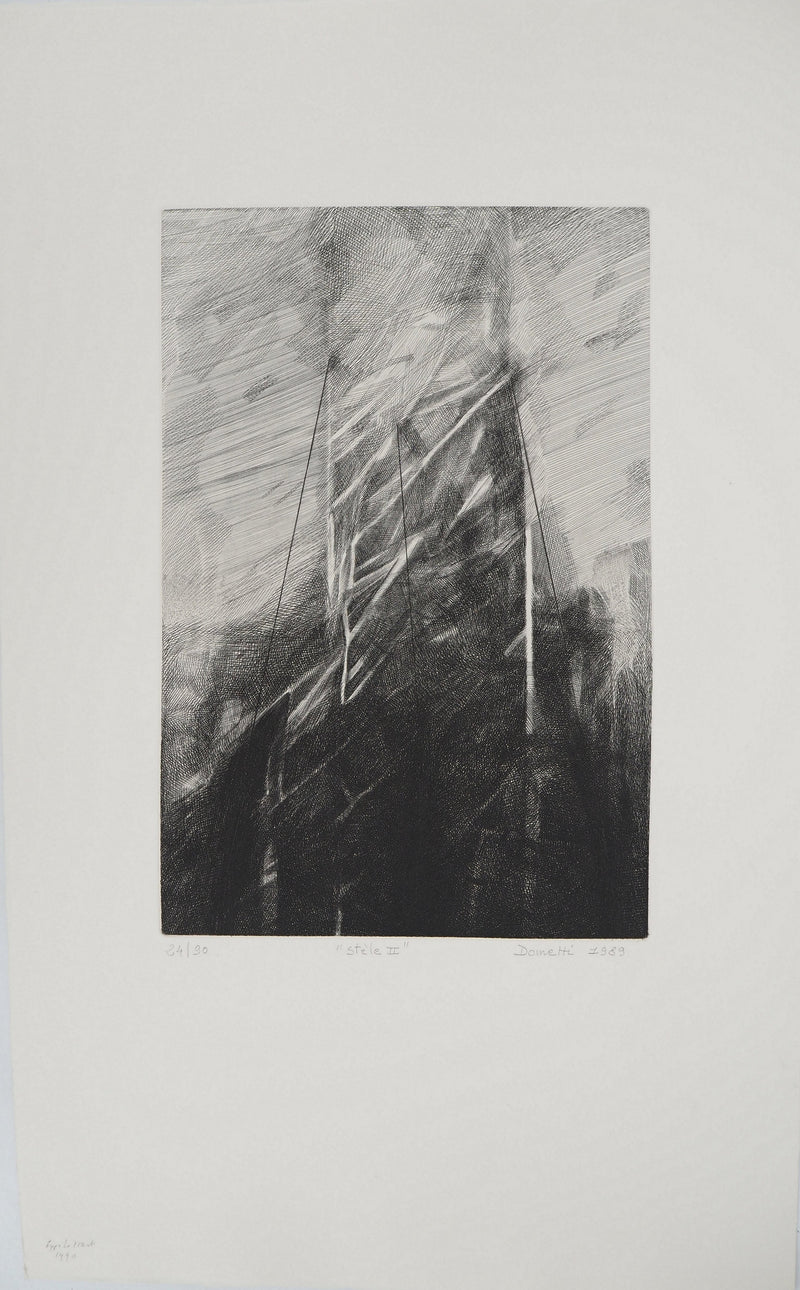 Jacques MURON: Disziplin, Original signierter Kupferstich