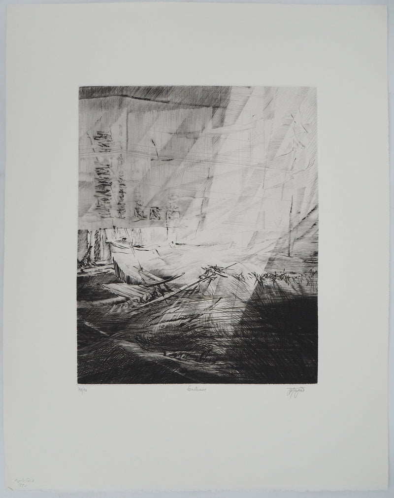 AFFdV Etienne Tingaud, Vermutung, 1983, Original signierter Kupferstich