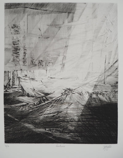 AFFdV Etienne Tingaud, Vermutung, 1983, Original signierter Kupferstich