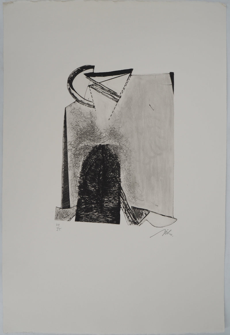 François BEALU : Cubisme, Gravure originale signée