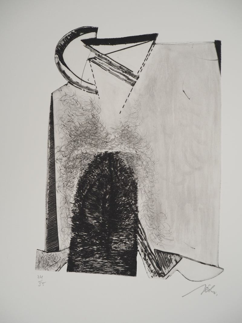 François BEALU : Cubisme, Gravure originale signée