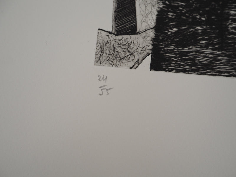 François BEALU : Cubisme, Gravure originale signée