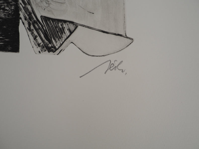 François BEALU : Cubisme, Gravure originale signée