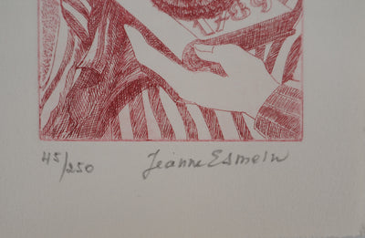 Jeanne ESMEIN: Dawn, Original signed engraving