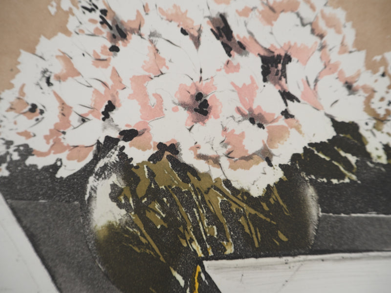 Annapia ANTONINI : Les pivoines, Gravure originale signée