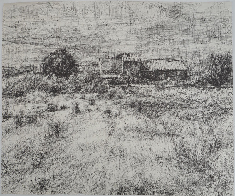 Roger MARAGE : Maison à la campagne, Lithographie originale signée
