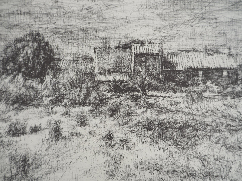 Roger MARAGE : Maison à la campagne, Lithographie originale signée