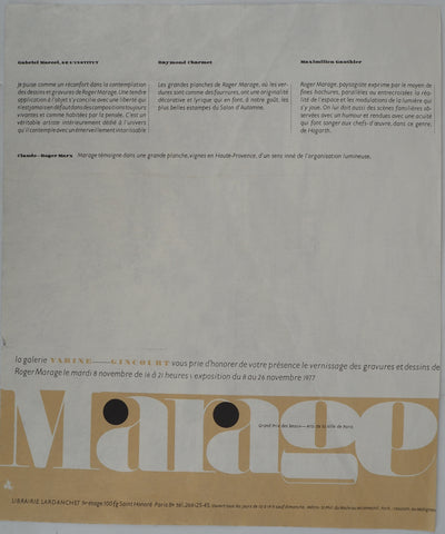 Roger MARAGE : Maison à la campagne, Lithographie originale signée