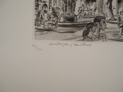 Jacques BOULLAIRE : Courthezon (Vaucluse), Gravure originale signée