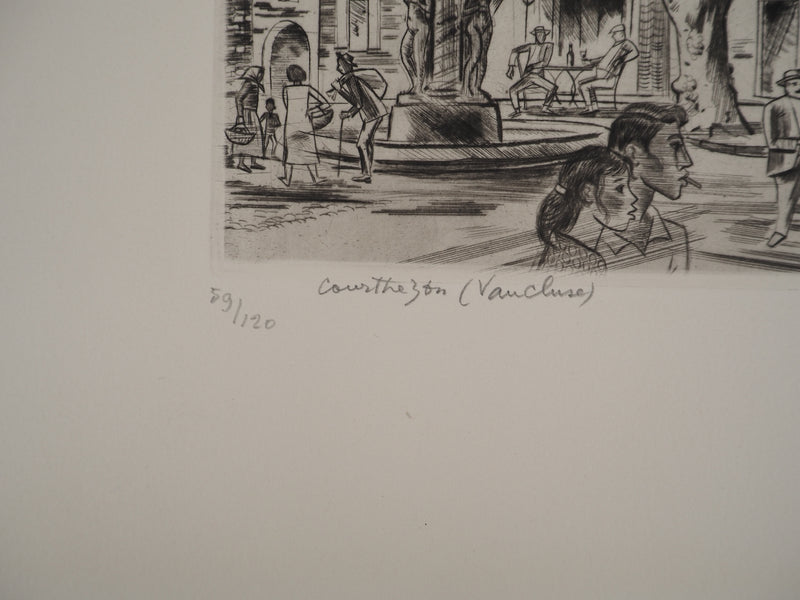 Jacques BOULLAIRE : Courthezon (Vaucluse), Gravure originale signée