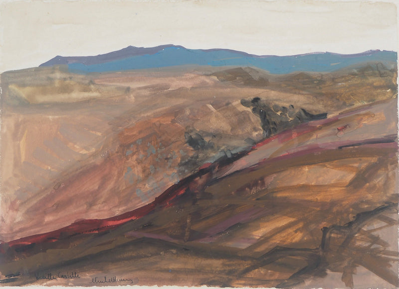 BTIna Michel Henry, Spanien: Gesehen auf Toledo, 1953, Original signierte Aquarellzeichnung