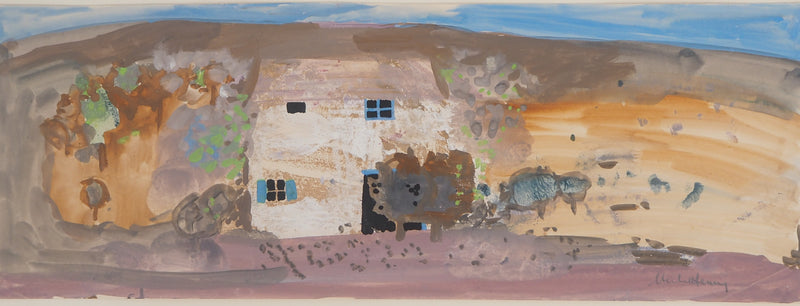 Michel HENRY : Provence : Mas dans la Garrigue, Aquarelle originale signée