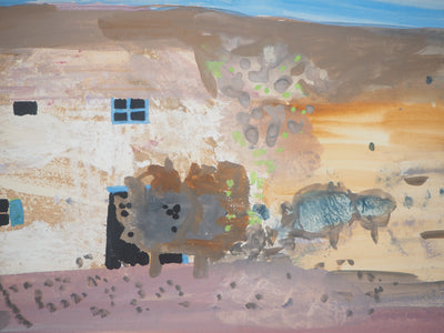 Michel HENRY : Provence : Mas dans la Garrigue, Aquarelle originale signée