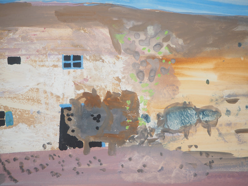 Michel HENRY : Provence : Mas dans la Garrigue, Aquarelle originale signée