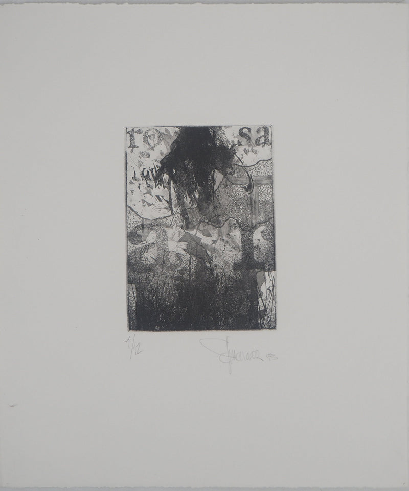 BT Ricardo COLMENARES: Der schwarze Baum, Original signierter Kupferstich