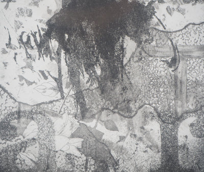BT Ricardo COLMENARES: Der schwarze Baum, Original signierter Kupferstich