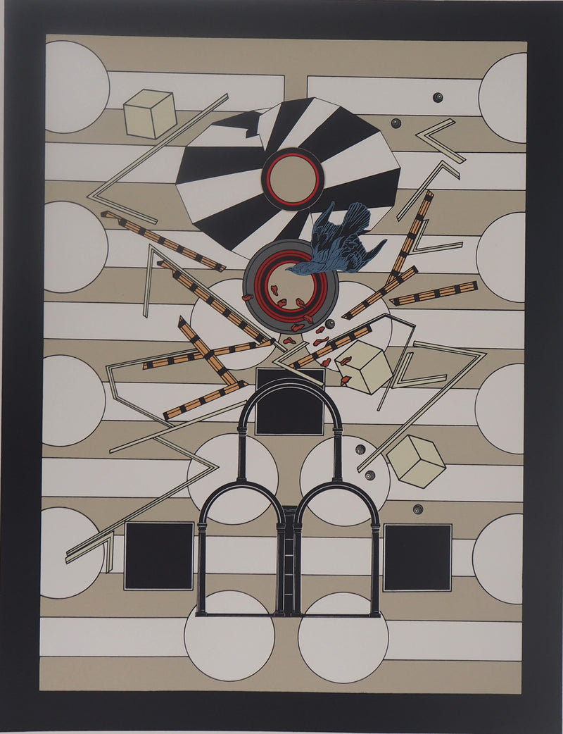 Alain LE YAOUANC : Les portes mimétiques, Lithographie originale signée