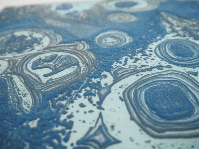 Roland LAFORCADE : Orgnac bleu, Gravure originale signée