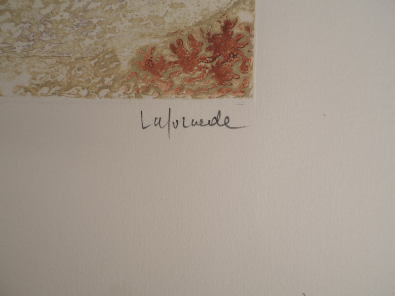Roland LAFORCADE : La Rhune, Gravure originale signée