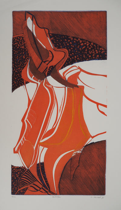 Luce NAVAL : Pélican, Gravure originale signée