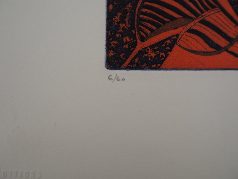 Luce NAVAL : Pélican, Gravure originale signée