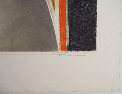 Marcel FIORINI : La cafetière, Gravure originale signée