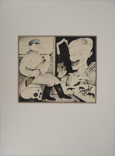 Mikhail CHEMIAKIN : Le garde, Lithographie originale