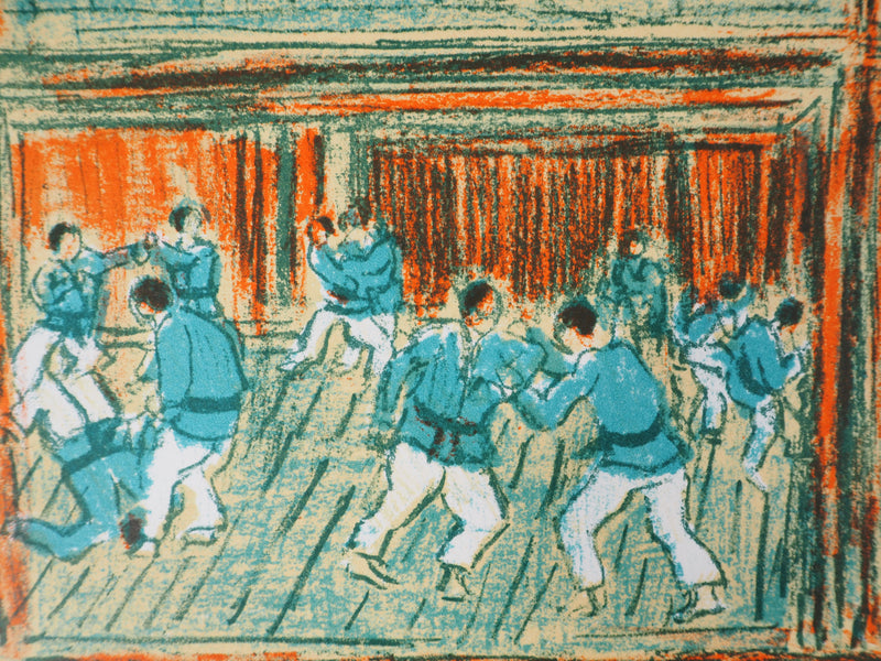 André COTTAVOZ : Combats au Dojo : série de duels, Lithographie originale signée