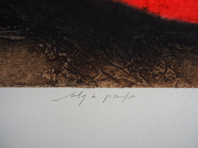 Erik BERSOU : Il y a parfois, Gravure originale signée