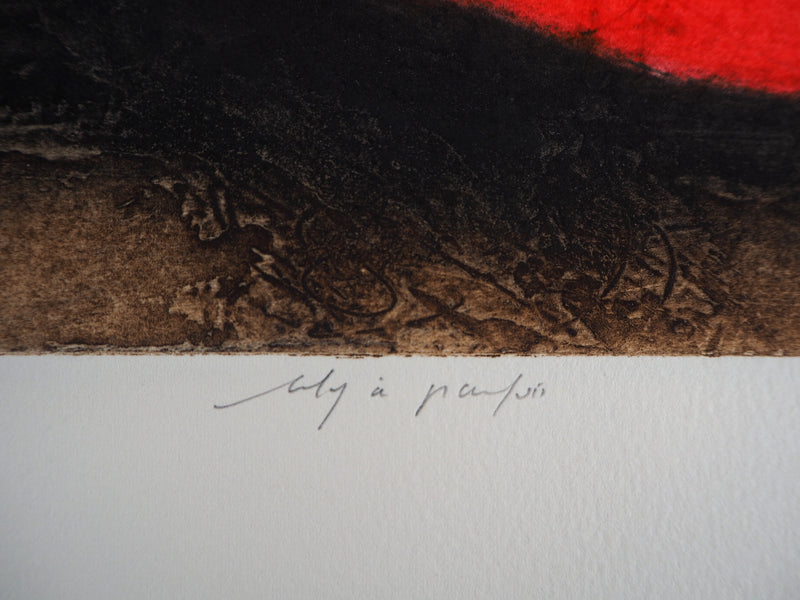 Erik BERSOU : Il y a parfois, Gravure originale signée