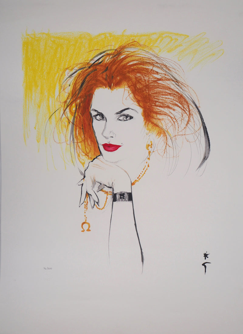 AF René GRUAU: On the terrace, Lithograph signed in pencil