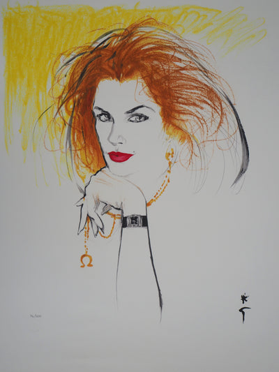 AF René GRUAU: On the terrace, Lithograph signed in pencil