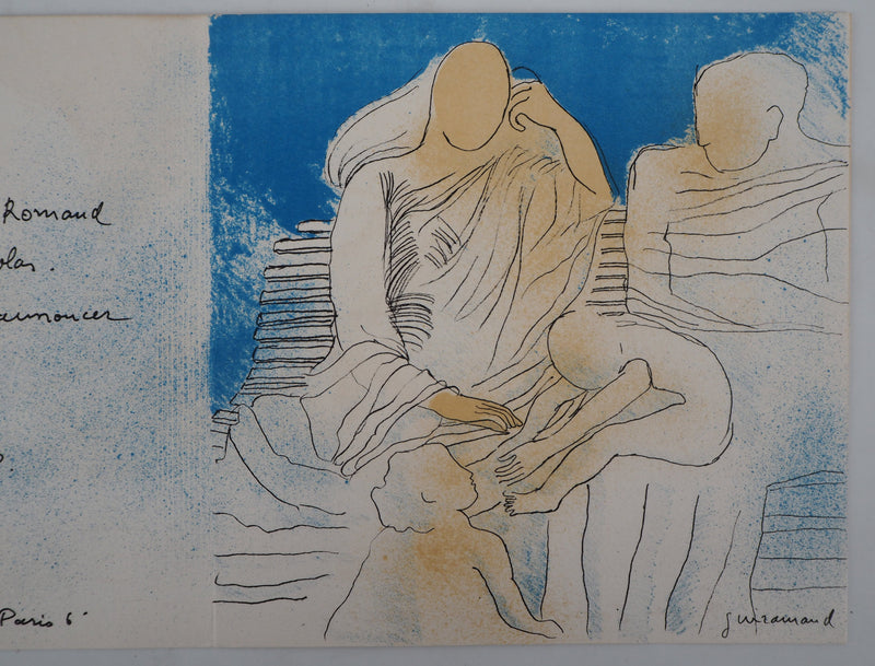 Paul GUIRAMAND : La naissance, Lithographie originale signée