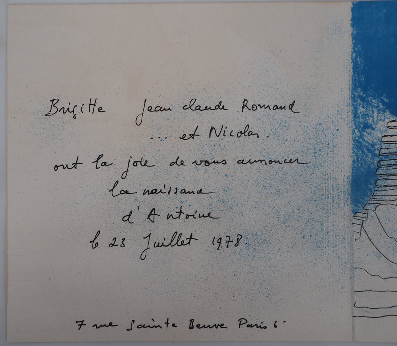 Paul GUIRAMAND : La naissance, Lithographie originale signée